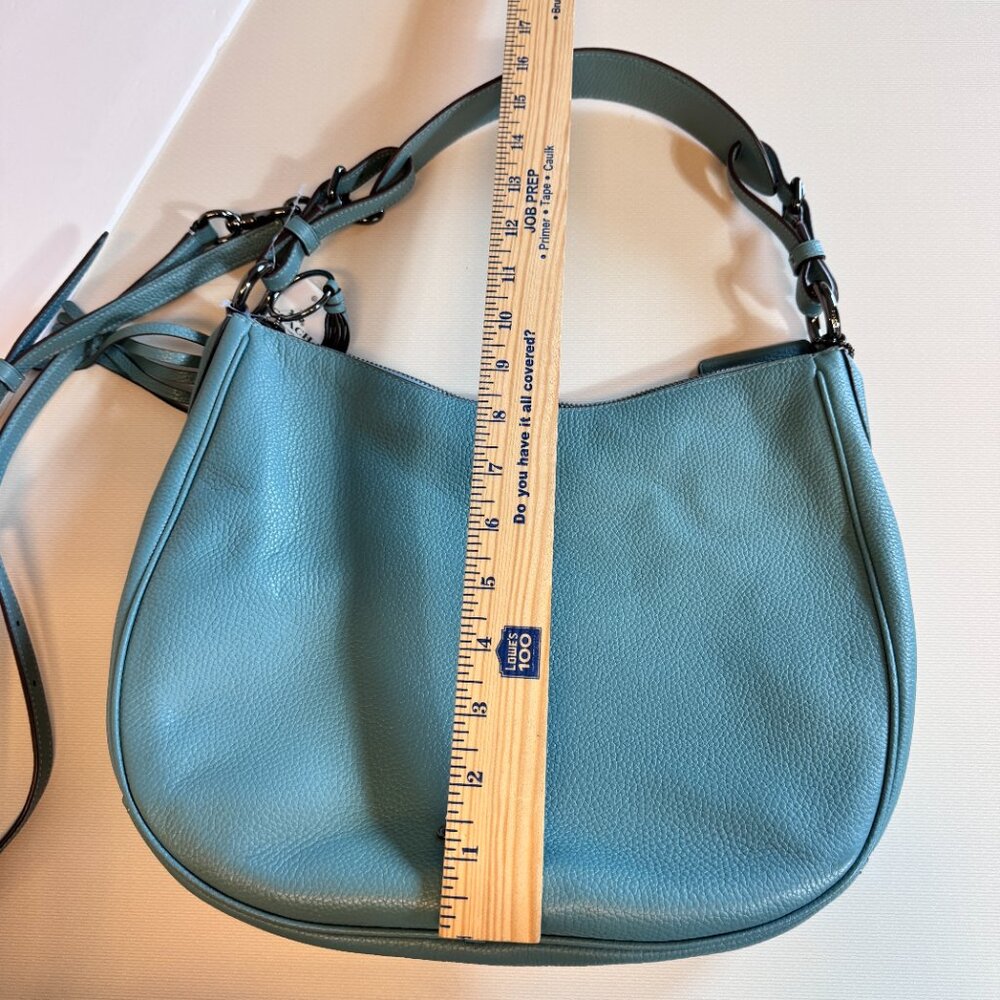 Coach Sutton Hobo Polished Pebble Leather Bag Purse Marine Blue style 35593 - Picture 12 of 14